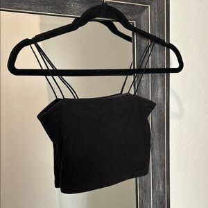 aeropostale black super spaghetti strap crop top